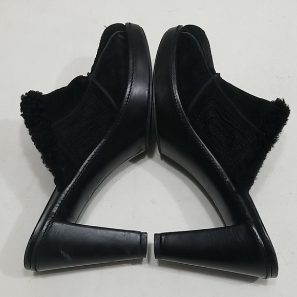 Coach Black Suede Leather Mules Clogs 9B - Picture 4 of 7